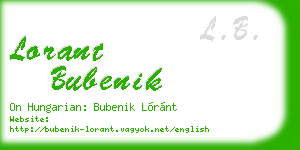lorant bubenik business card