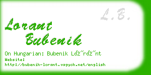 lorant bubenik business card